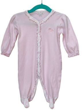Kissy Kissy Baby Pink Stripe Rocking Horse One Piece Pima One Piece. 6-9 Months.
